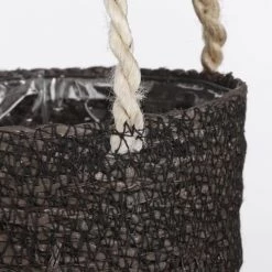 Mica Decorations Jarres Et Cache-pots 2 Cache-pots En Jonc De Mer Gris H16 -Plantes vertes Soldes 2 cache pots en jonc de mer gris h16 2