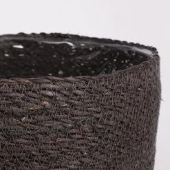 Mica Decorations Jarres Et Cache-pots 2 Cache-pots En Jonc De Mer Gris H26 -Plantes vertes Soldes 2 cache pots en jonc de mer gris h26 3