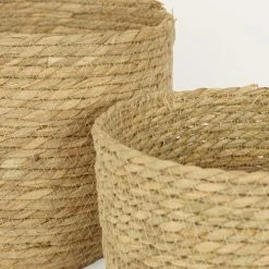 Ligne Déco Jarres Et Cache-pots 2 Cache-Pots Panier Rangement En Fibre Naturelle, D.25/30cm 6 Ligne Déco Jarres Et Cache-pots 2 Cache-Pots Panier Rangement En Fibre Naturelle, D.25/30cm -Plantes vertes Soldes 2 cache pots panier rangement en fibre naturelle d 25 30cm 2