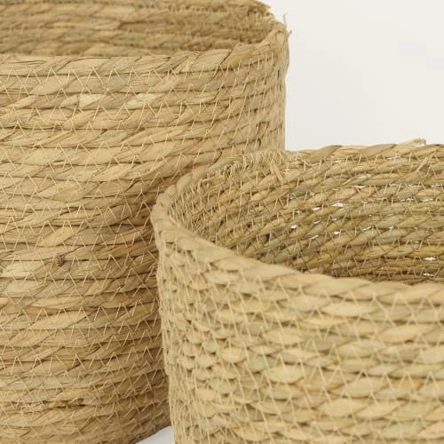 Ligne Déco Jarres Et Cache-pots 2 Cache-Pots Panier Rangement En Fibre Naturelle, D.25/30cm 3 Ligne Déco Jarres Et Cache-pots 2 Cache-Pots Panier Rangement En Fibre Naturelle, D.25/30cm – Image 3