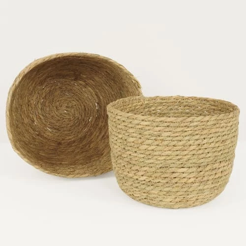 Ligne Déco Jarres Et Cache-pots 2 Cache-Pots Panier Rangement En Fibre Naturelle, D.25/30cm 4 Ligne Déco Jarres Et Cache-pots 2 Cache-Pots Panier Rangement En Fibre Naturelle, D.25/30cm – Image 4