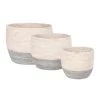 Maisons Du Monde Jarres Et Cache-pots 3 Cache-pots En Fibre De Maïs Bleu Gris H27