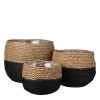 Mica Decorations Jarres Et Cache-pots 3 Cache-pots En Jonc De Mer Noir Et Marron H24