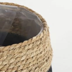 Mica Decorations Jarres Et Cache-pots 3 Cache-pots En Jonc De Mer Noir Et Marron H24 -Plantes vertes Soldes 3 cache pots en jonc de mer noir et marron h24 2