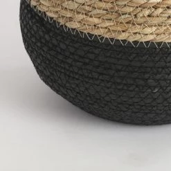 Mica Decorations Jarres Et Cache-pots 3 Cache-pots En Jonc De Mer Noir Et Marron H24 -Plantes vertes Soldes 3 cache pots en jonc de mer noir et marron h24 3
