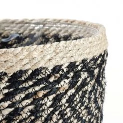 Mica Decorations Jarres Et Cache-pots 3 Cache-pots En Jute Noir H13 -Plantes vertes Soldes 3 cache pots en jute noir h13 2