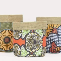 Ligne Déco Jarres Et Cache-pots 3 Cache-Pots Plante Panier Rangement Jute Et Tissu D18/20/22cm -Plantes vertes Soldes 3 cache pots plante panier rangement jute et tissu d18 20 22cm 2