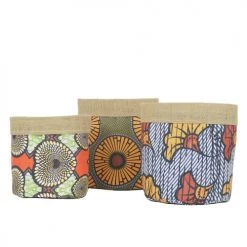 Ligne Déco Jarres Et Cache-pots 3 Cache-Pots Plante Panier Rangement Jute Et Tissu D18/20/22cm