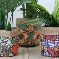 Ligne Déco Jarres Et Cache-pots 3 Cache-Pots Plante Panier Rangement Jute Et Tissu D18/20/22cm -Plantes vertes Soldes 3 cache pots plante panier rangement jute et tissu d18 20 22cm 4