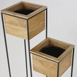 Maisons Du Monde Jarres Et Cache-pots Bac 4 Plantes En Manguier Et Fer Recyclé Noir -Plantes vertes Soldes bac 4 plantes en manguier et fer recycle noir 1000 7 34 210569 3