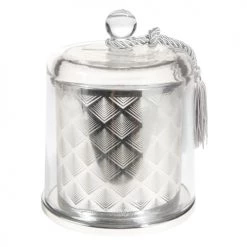 Maisons Du Monde Décorations Lumineuses De Noël Bougie Sous Cloche Argent H 18 Cm