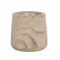 LANADECO Jarres Et Cache-pots Cache-pot Bois De Paulownia + Plastique H23cm