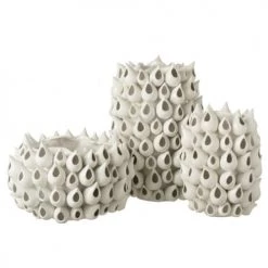 LANADECO Jarres Et Cache-pots Cache-pot Céramique Blanc H24cm -Plantes vertes Soldes cache pot ceramique blanc h24cm 2