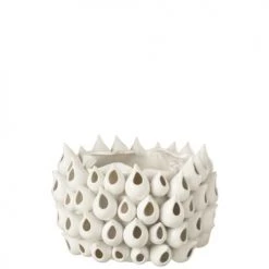 LANADECO Jarres Et Cache-pots Cache-pot Céramique Blanc H24cm