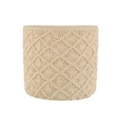 LANADECO Jarres Et Cache-pots Cache-pot Ciment Blanc H28cm