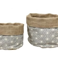 Becquet Jarres Et Cache-pots Cache-pot D'intérieur En Toile De Jute Gris -Plantes vertes Soldes cache pot d interieur en toile de jute gris 3