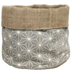Becquet Jarres Et Cache-pots Cache-pot D'intérieur En Toile De Jute Gris -Plantes vertes Soldes cache pot d interieur en toile de jute gris 5