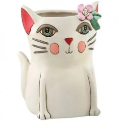 Enesco Jarres Et Cache-pots Cache Pot De Fleurs Chat