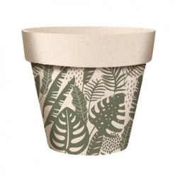 STC Jarres Et Cache-pots Cache Pot En Bambou Feuilles Tropicales D17cm