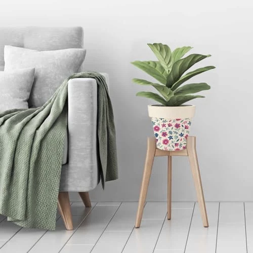 STC Jarres Et Cache-pots Cache Pot En Bambou Petites Fleurs D25,5cm 2 STC Jarres Et Cache-pots Cache Pot En Bambou Petites Fleurs D25,5cm – Image 2