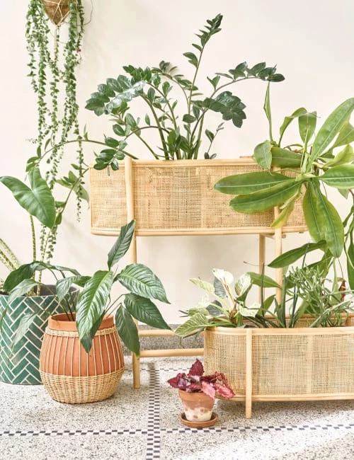 Maisons Du Monde Jarres Et Cache-pots Cache-pot En Ciment Vert Et Motifs Blancs H36 3 Maisons Du Monde Jarres Et Cache-pots Cache-pot En Ciment Vert Et Motifs Blancs H36 – Image 3