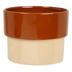 Maisons Du Monde Jarres Et Cache-pots Cache Pot En Dolomite Beige Brossé Et Marron H14