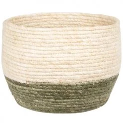 Maisons Du Monde Jarres Et Cache-pots Cache-pot En Fibre De Maïs Tressée Bicolore H21