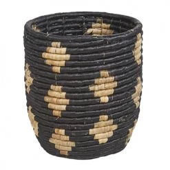 Maisons Du Monde Jarres Et Cache-pots Cache-pot En Fibre Végétale Tressée Noire Et Beige H40