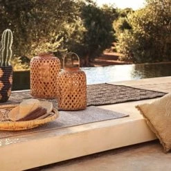 Maisons Du Monde Jarres Et Cache-pots Cache-pot En Fibre Végétale Tressée Noire Et Beige H40 -Plantes vertes Soldes cache pot en fibre vegetale tressee noire et beige h40 1000 11 29 220076 5