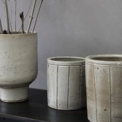 House Doctor Jarres Et Cache-pots Cache-pot En Grès Beige H17 -Plantes vertes Soldes cache pot en gres beige h17 2