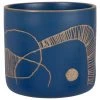 Maisons Du Monde Jarres Et Cache-pots Cache-pot En Grès Bleu Et Beige H16