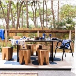 Maisons Du Monde Jarres Et Cache-pots Cache-pot En Grès Bleu Et Beige H16 -Plantes vertes Soldes cache pot en gres bleu et beige h16 1000 2 8 222515 2