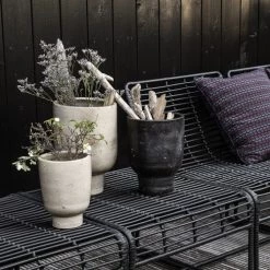 House Doctor Jarres Et Cache-pots Cache-pot En Grès Marron H26 -Plantes vertes Soldes cache pot en gres marron h26 2