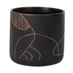 Maisons Du Monde Jarres Et Cache-pots Cache Pot En Grès Noir Et Beige H16