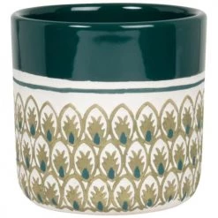 Maisons Du Monde Jarres Et Cache-pots Cache-pot En Grès Vert Et Bleu Canard