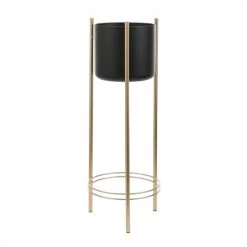 Mica Decorations Jarres Et Cache-pots Cache-pot En Métal Noir Et Doré