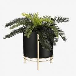 Mica Decorations Jarres Et Cache-pots Cache-pot En Métal Noir Et Doré -Plantes vertes Soldes cache pot en metal noir et dore 4