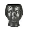 Villa Collection Jarres Et Cache-pots Cache-pot Forme Visage En Argile Noir