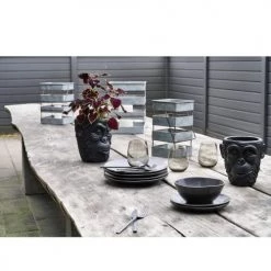 Villa Collection Jarres Et Cache-pots Cache-pot Large En Béton Noir -Plantes vertes Soldes cache pot large en beton noir 2