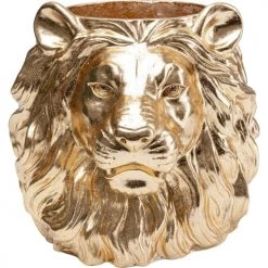 Kare Design Jarres Et Cache-pots Cache-pot Lion En Fibre De Verre Dorée