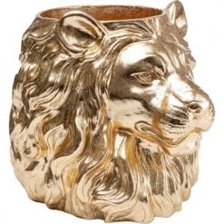 Kare Design Jarres Et Cache-pots Cache-pot Lion En Fibre De Verre Dorée -Plantes vertes Soldes cache pot lion en fibre de verre doree 4