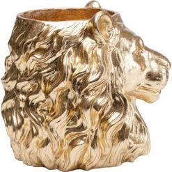 Kare Design Jarres Et Cache-pots Cache-pot Lion En Fibre De Verre Dorée -Plantes vertes Soldes cache pot lion en fibre de verre doree 5