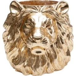 Kare Design Jarres Et Cache-pots Cache-pot Lion En Fibre De Verre Dorée -Plantes vertes Soldes cache pot lion en fibre de verre doree 6