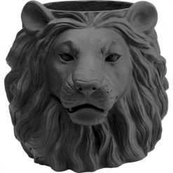 Kare Design Jarres Et Cache-pots Cache-pot Lion En Fibre De Verre Noire