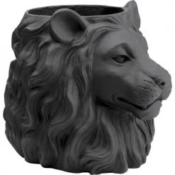 Kare Design Jarres Et Cache-pots Cache-pot Lion En Fibre De Verre Noire -Plantes vertes Soldes cache pot lion en fibre de verre noire 3