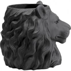 Kare Design Jarres Et Cache-pots Cache-pot Lion En Fibre De Verre Noire -Plantes vertes Soldes cache pot lion en fibre de verre noire 4