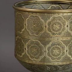 Dutchbone Jarres Et Cache-pots Cache Pot M En Métal Doré -Plantes vertes Soldes cache pot m en metal dore 5