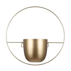 Mica Decorations Jarres Et Cache-pots Cache-pot Mural En Métal Doré H34