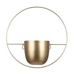 Mica Decorations Jarres Et Cache-pots Cache-pot Mural En Métal Doré H34 -Plantes vertes Soldes cache pot mural en metal dore h34 4