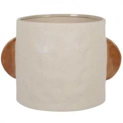 Maisons Du Monde Jarres Et Cache-pots Cache-pot Oreilles En Terre Cuite Beige Et Moka H14